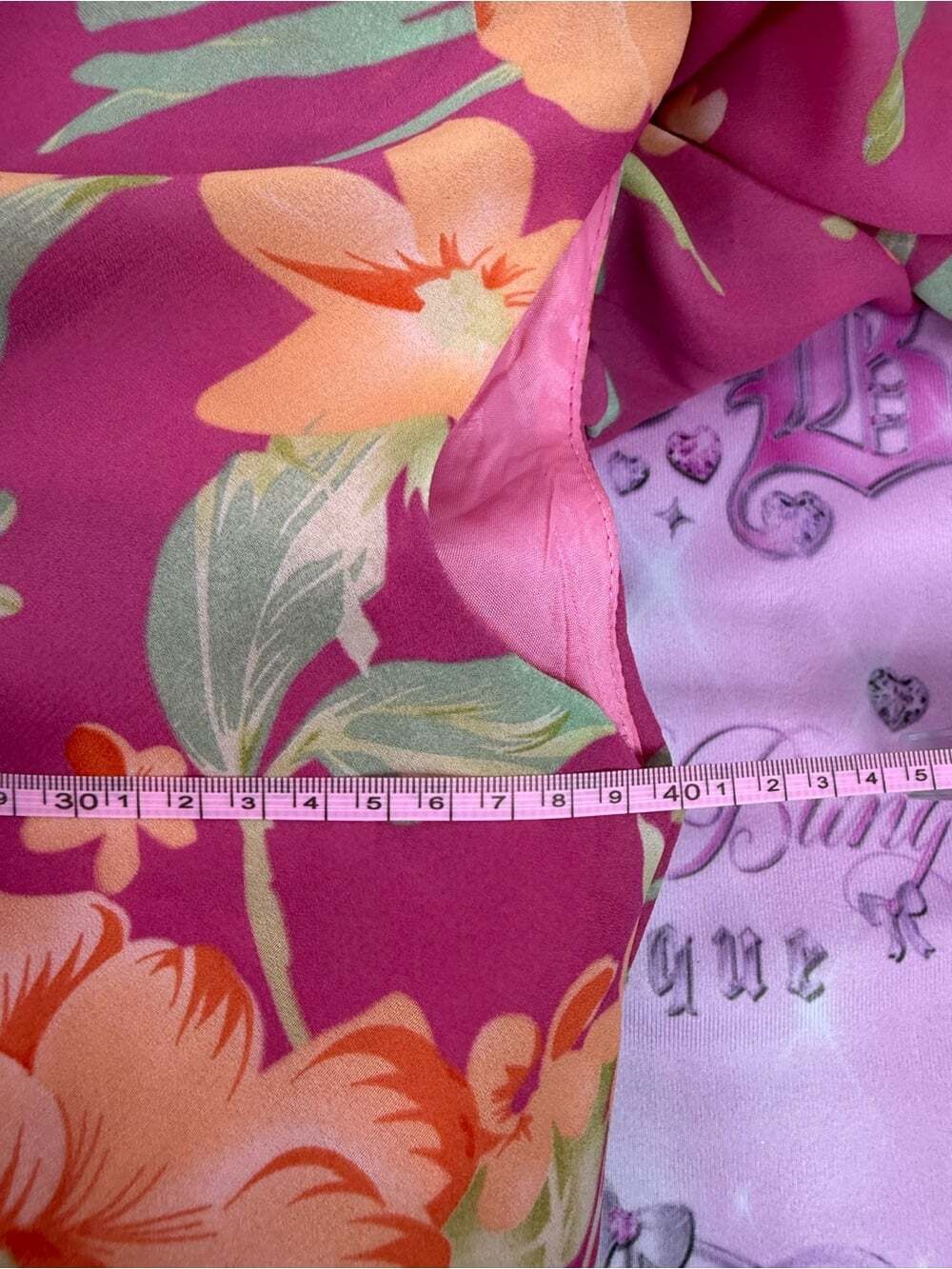 Dress Y2K long maxi flower Floral Cowl Neck Maxi Dress - Pink with Orange Floral - Picture 9 of 10